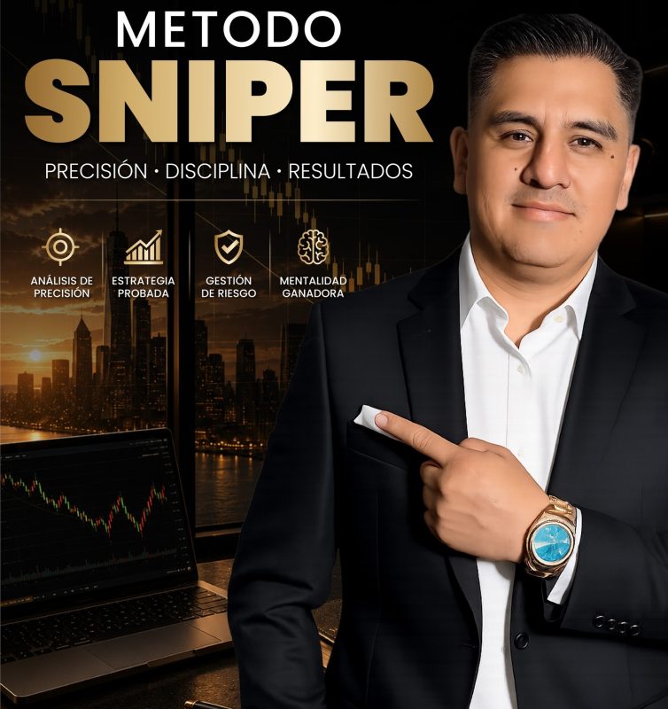 Hombre en traje con fondo de ciudad y gráficos de trading.