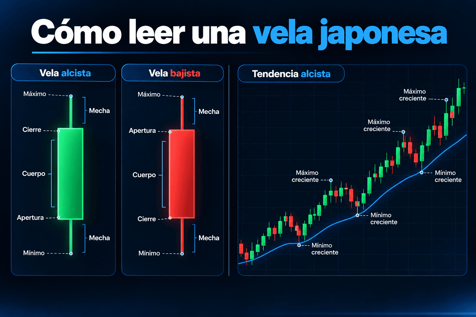 Cómo leer una vela japonesa, explicación de Live in Trading de David Trullás